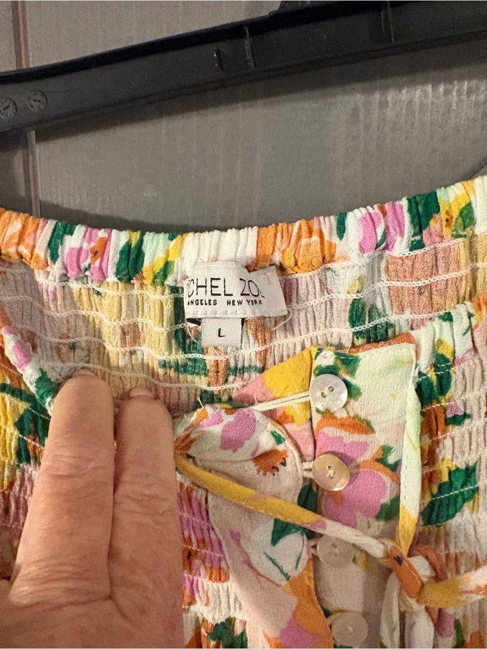 Rachel Zoe Floral Smocked Maxi Skirt — Pink, Yellow & Green